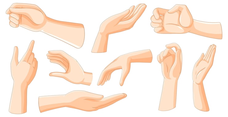 Vector gratuito ilustración de varios gestos con las manos