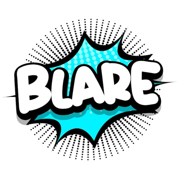 Vector gratuito ilustración de vector de burbuja de explosión de cómic de blare