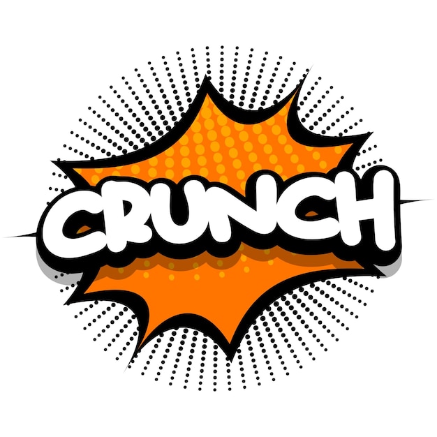 Vector gratuito ilustración de vector de burbuja de explosión de cómic de crunch