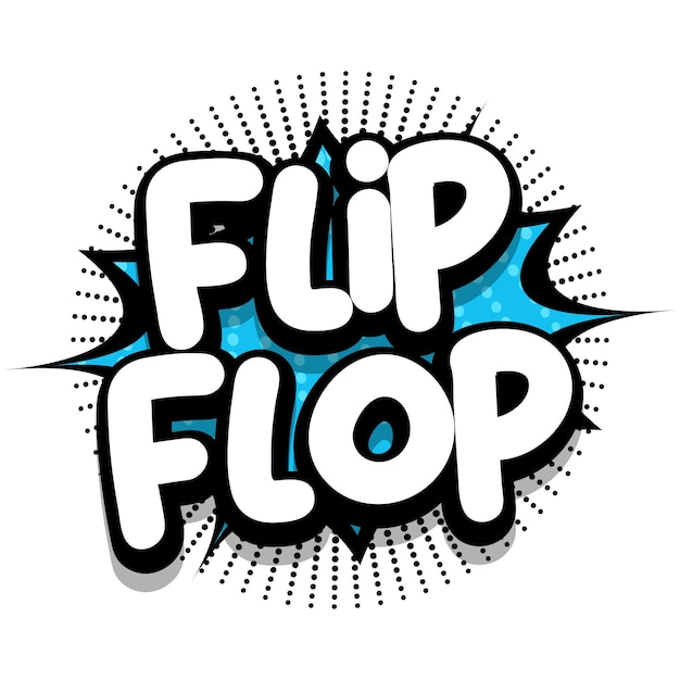 Vector gratuito ilustración de vector de burbuja de explosión de cómic flipflop