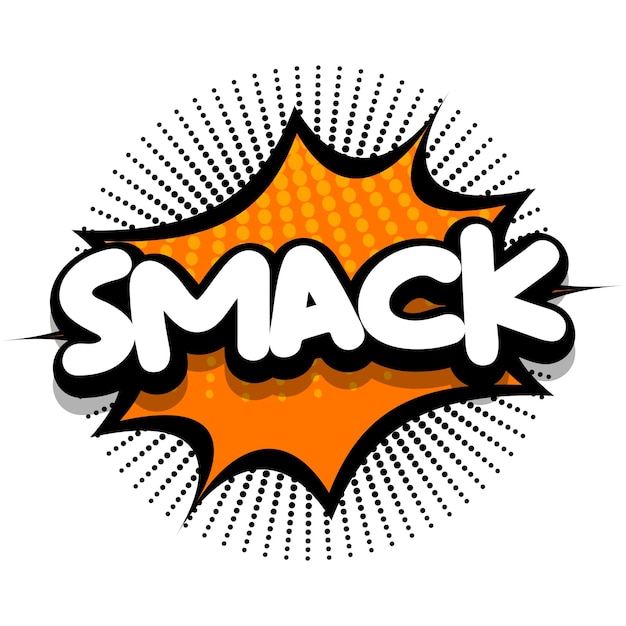 Vector gratuito ilustración de vector de burbuja de explosión de cómic smack