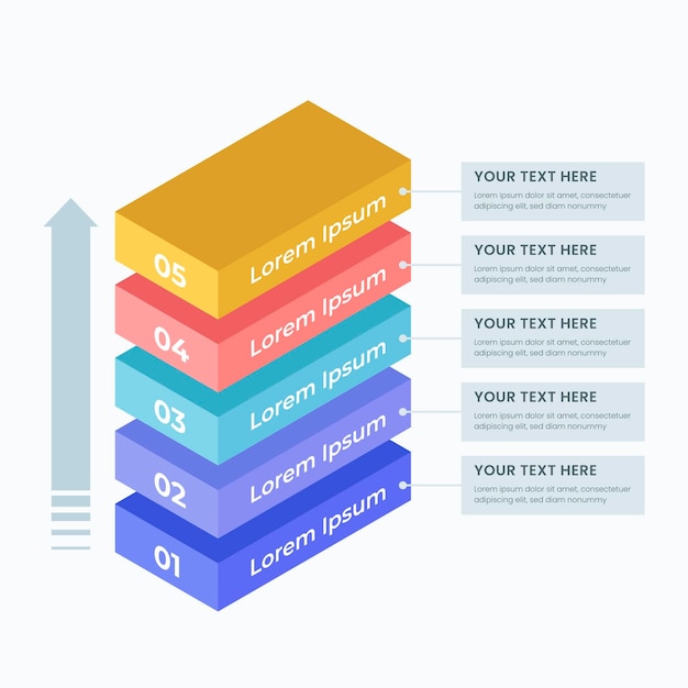 Vector gratuito infografía de capas tridimensionales