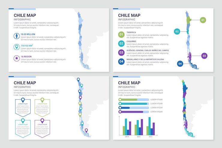 Vector gratuito infografía de mapa de chile