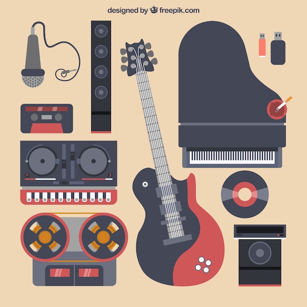 Vector gratuito instrumentos musicales negros
