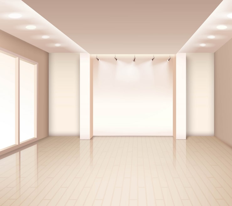 Vector gratuito interior de la habitación moderna vacía