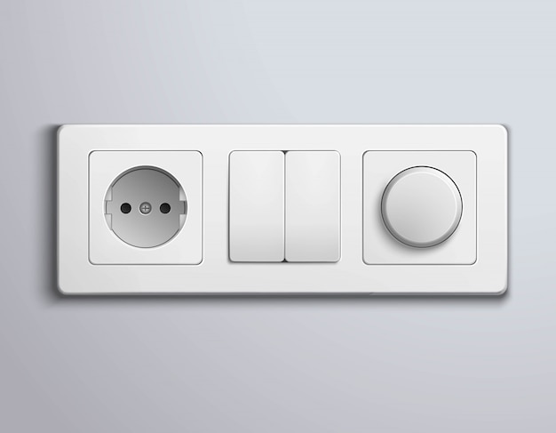 Vector gratuito interruptores sockets panel realista