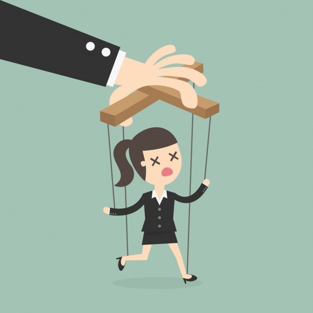 Vector gratuito jefe manipulando a un empleado