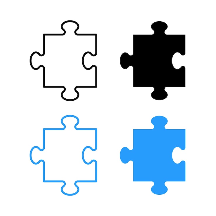 Vector gratuito juego de piezas de rompecabezas