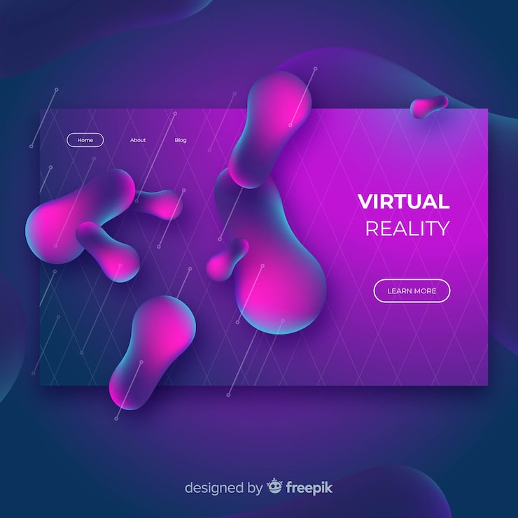Vector gratuito landing page con efecto liquido