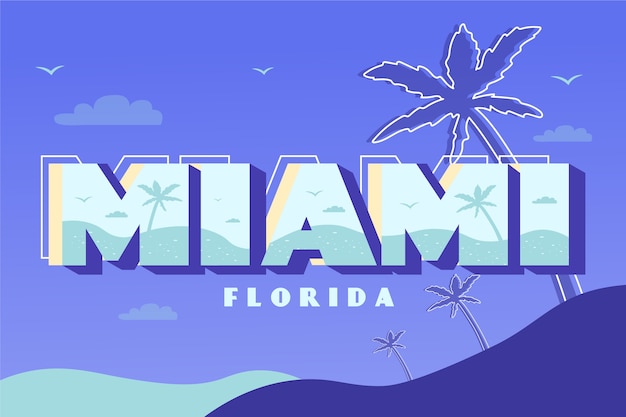 Vector gratuito letras de la ciudad de miami