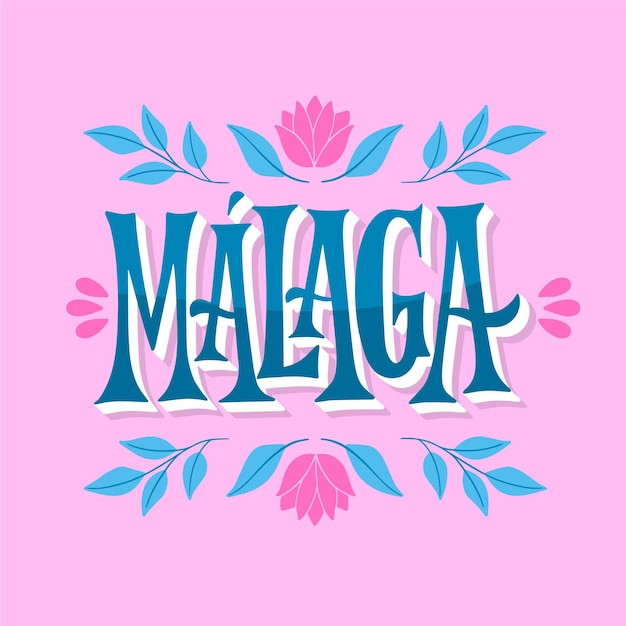 Vector gratuito letras de málaga dibujadas a mano