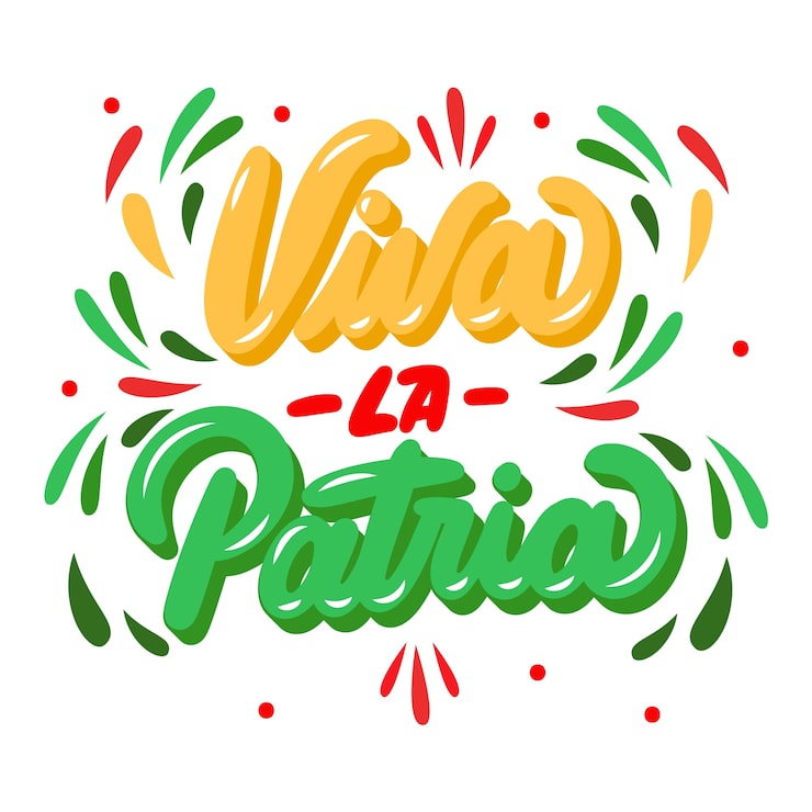 Vector gratuito letras planas para la celebración del día de la independencia de méxico.