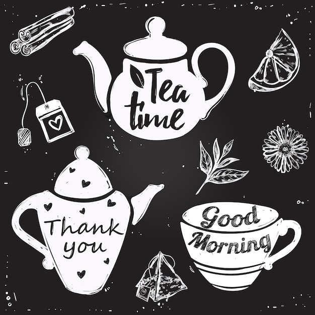 Vector gratuito letras de la taza de té