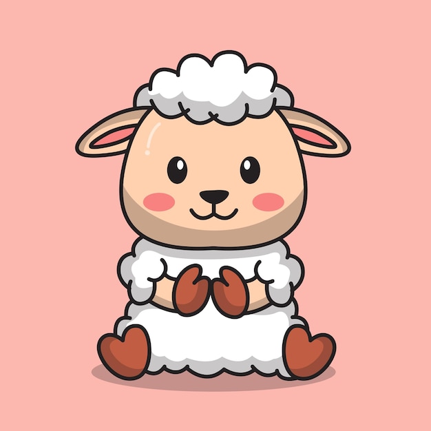 Vector gratuito lindo bebé oveja icono vector