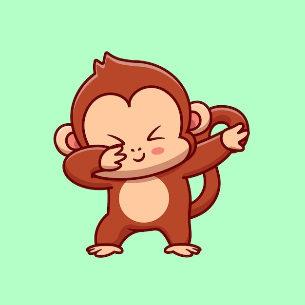 Vector gratuito lindo mono dabbing