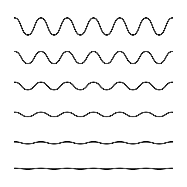 Vector gratuito líneas onduladas establecidas