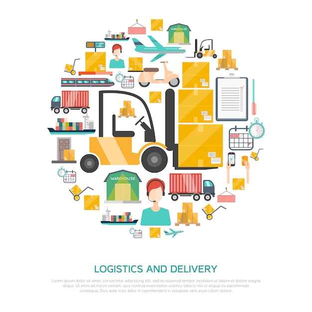 Vector gratuito logística y concepto de transporte