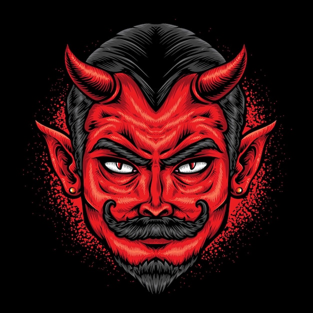 Vector gratuito logotipo de vector de cara de diablo rojo