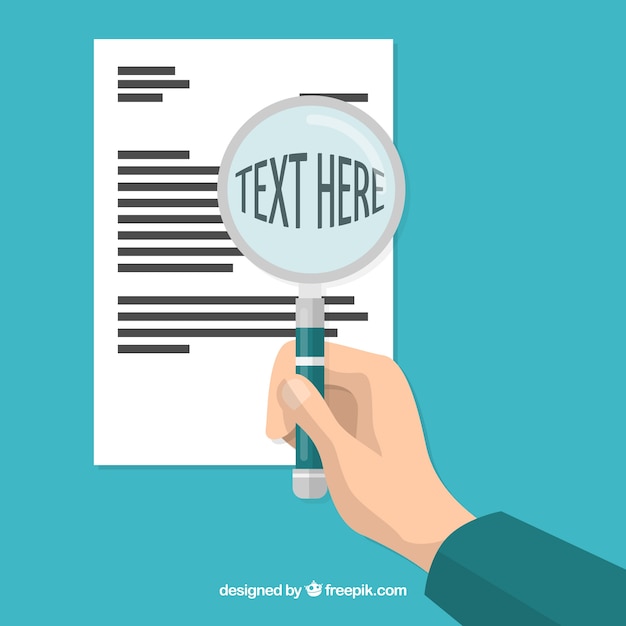 Vector gratuito lupa con texto en estilo plano