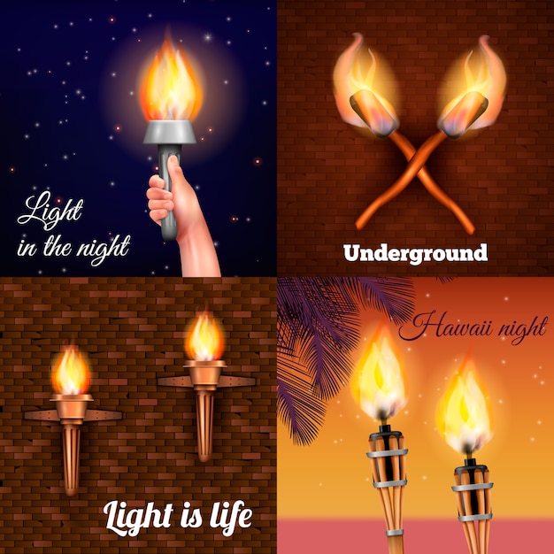 Vector gratuito luz de la antorcha