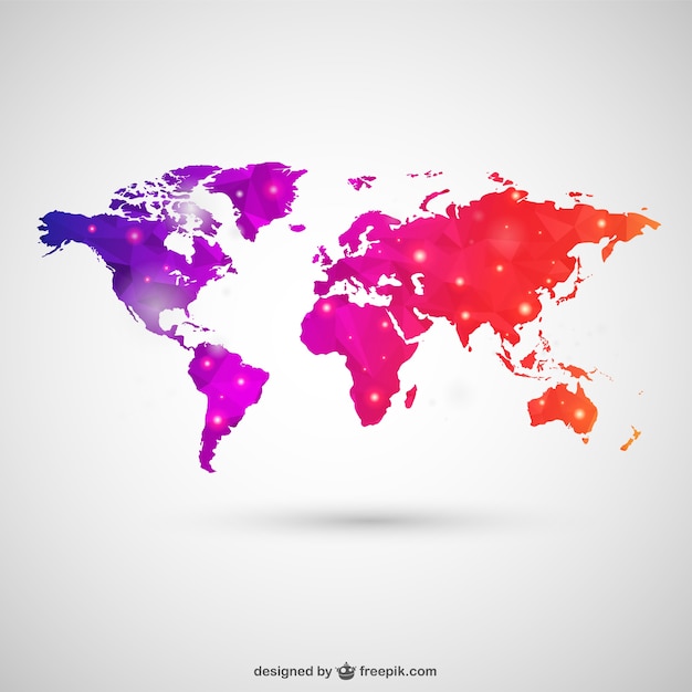 Vector gratuito mapa del mundo en estilo poligonal