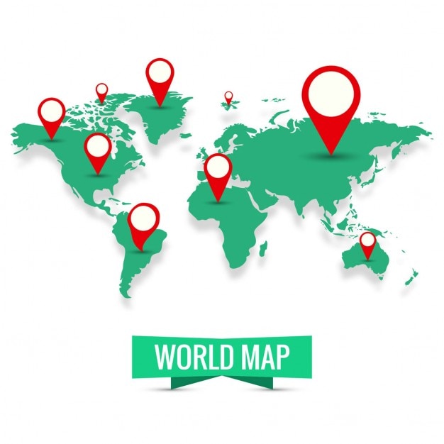 Vector gratuito el mapa verde del mundo