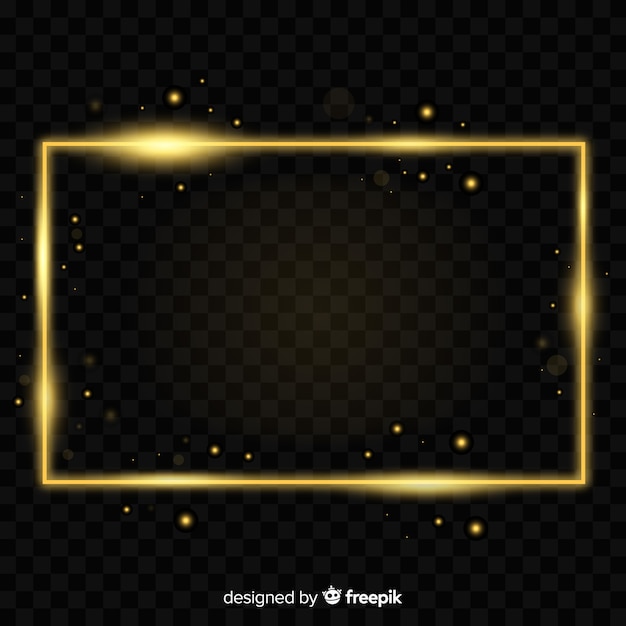 Vector gratuito marco dorado realista