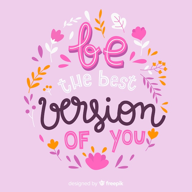 Vector gratuito mensaje positivo con flores