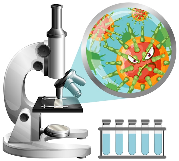 Vector gratuito microscopio mirando germen