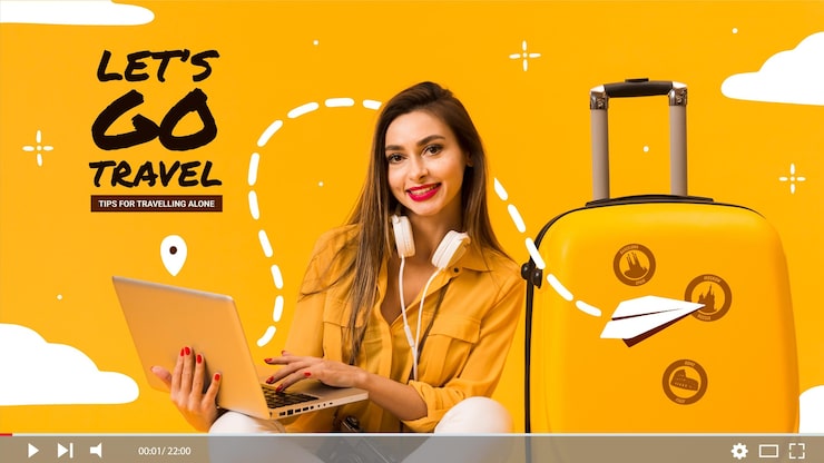 Vector gratuito miniatura de youtube de viajes dibujados a mano