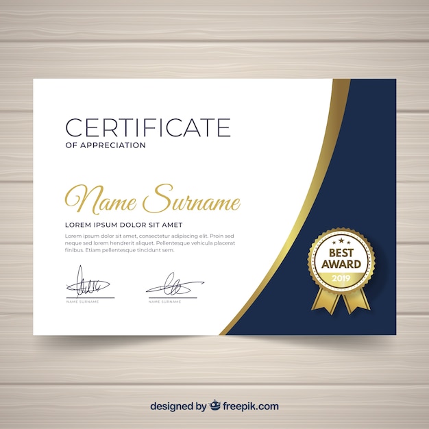 Vector gratuito modelo de certificado elegante