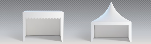 Vector gratuito modelos de tiendas de campaña aislados en transparente