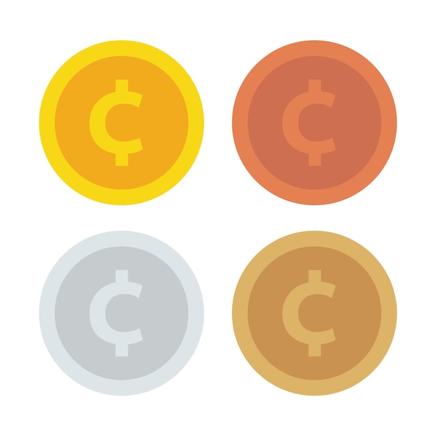Vector gratuito moneda de un centavo de varios colores