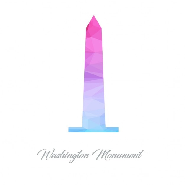 Vector gratuito monumento de washington, poligonal