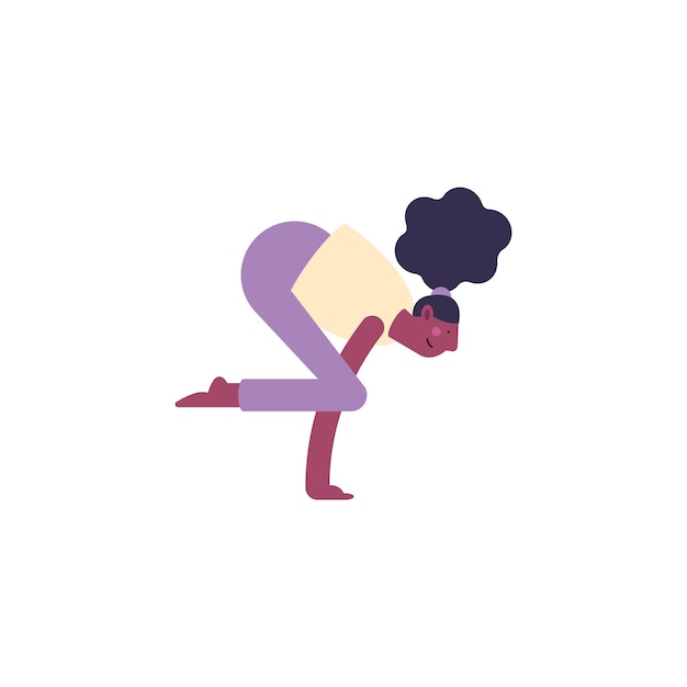 Vector gratuito mujer afro practicando yoga