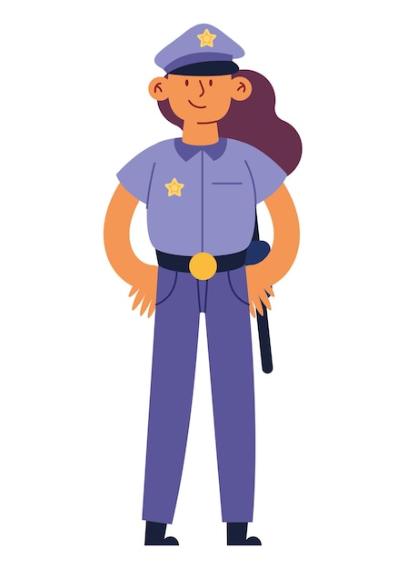 Vector gratuito mujer policía de pie