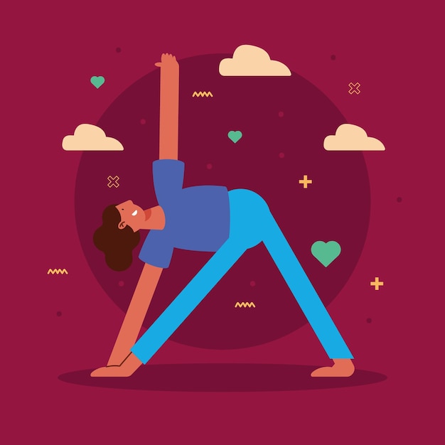 Vector gratuito mujer practicando gimnasia