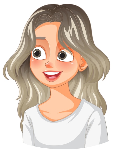 Vector gratuito mujer sonriente con el cabello ondulado