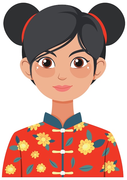 Vector gratuito mujer con traje tradicional de flores