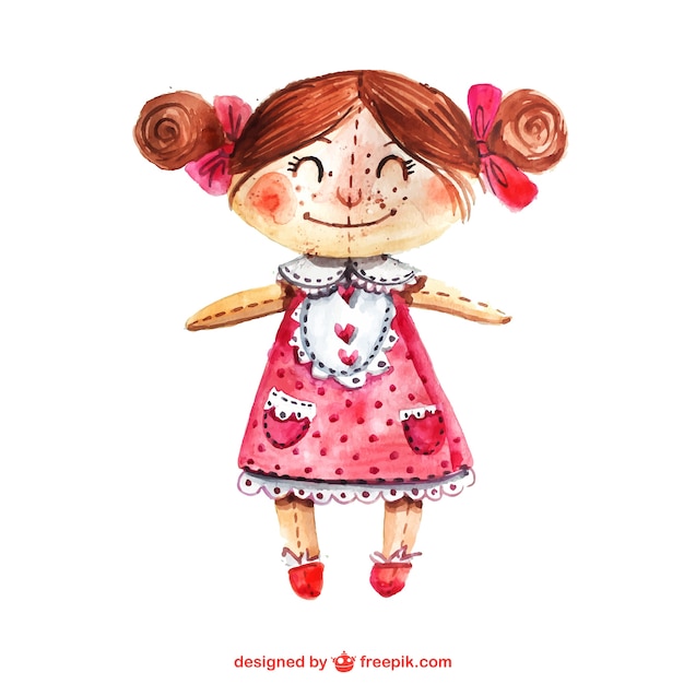 Vector gratuito muñeca pintada a mano