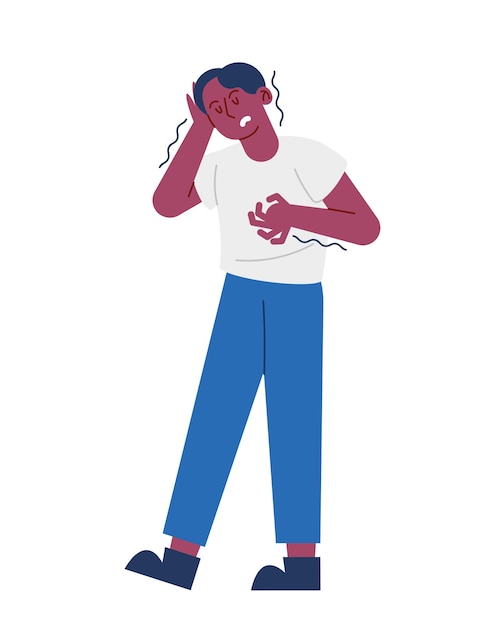 Vector gratuito niño con epilepsia con temblores