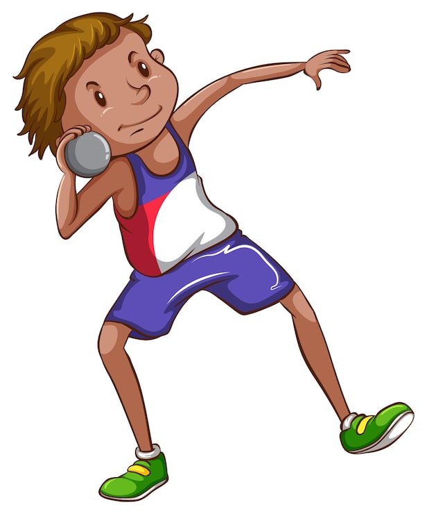 Vector gratuito un, niño, tenencia, un, pelota