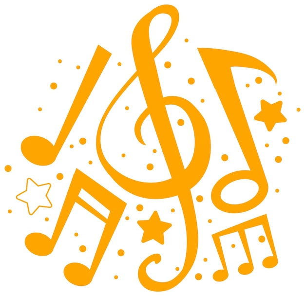 Vector gratuito notas musicales vibrantes y estrellas