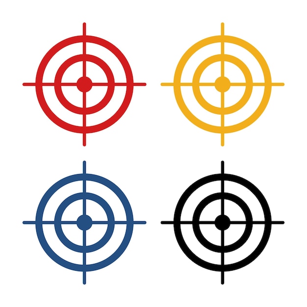 Vector gratuito objetivos colores múltiples establecidos