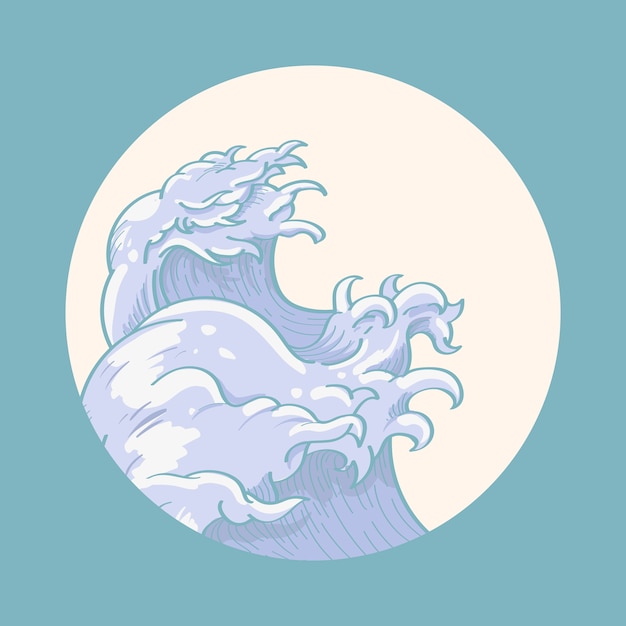 Vector gratuito ola japonesa
