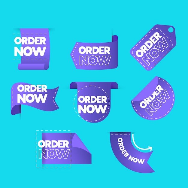 Vector gratuito pack de pegatinas creativas order now