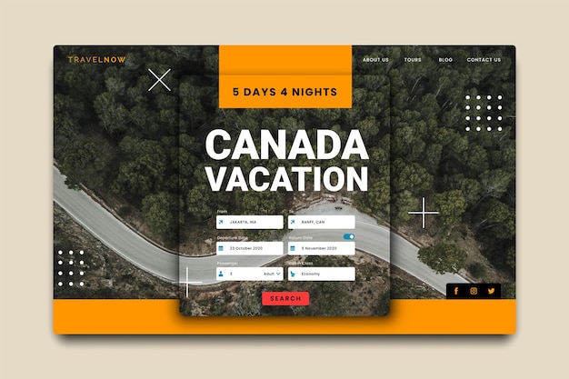 Vector gratuito página de inicio de venta de viajes