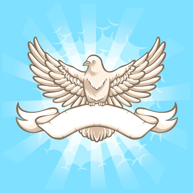 Vector gratuito paloma volando con ilustración de banner