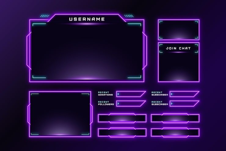 Vector gratuito paneles de transmisión twitch