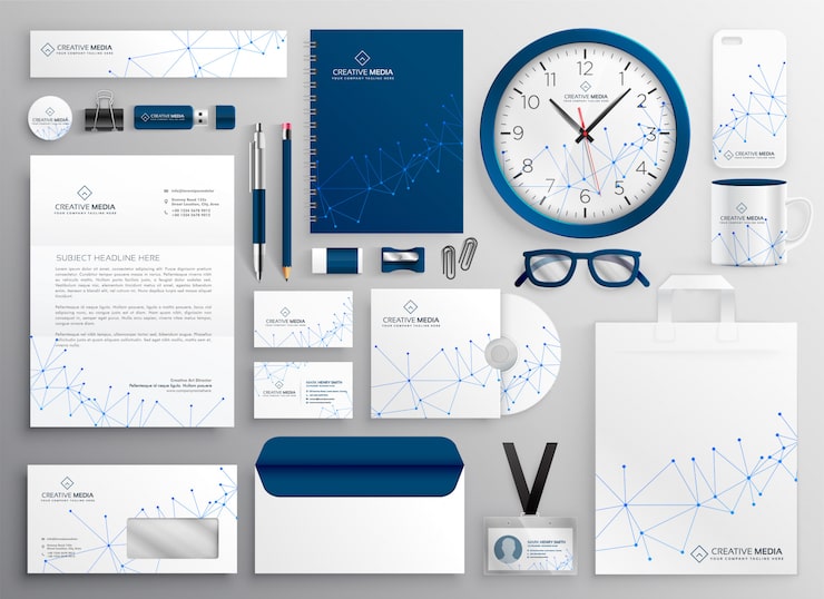 Vector gratuito papelería empresarial en diagrama de estructura metálica